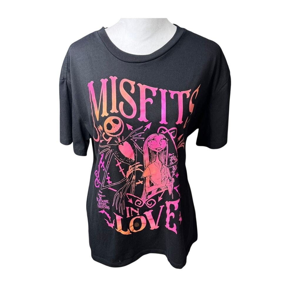 Disney Nightmare Before Christmas Jack & Sally Tee Misfits Love L